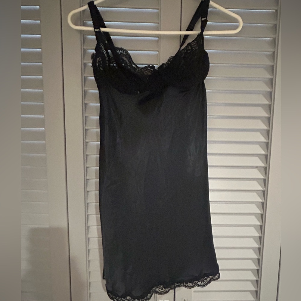 Underwire satin babydoll nightgown